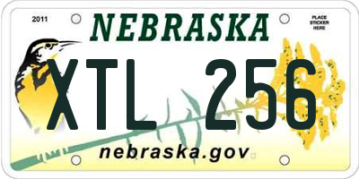 NE license plate XTL256