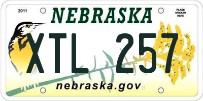 NE license plate XTL257