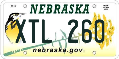 NE license plate XTL260