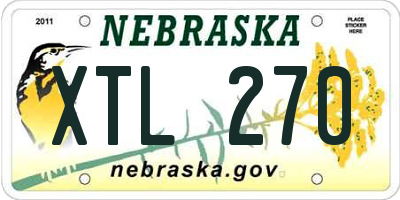 NE license plate XTL270
