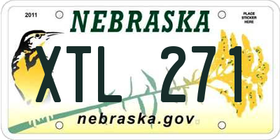 NE license plate XTL271
