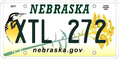 NE license plate XTL272