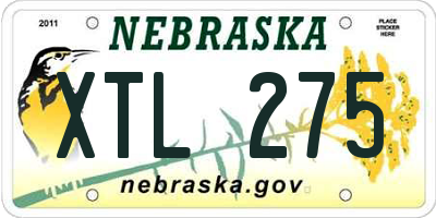 NE license plate XTL275