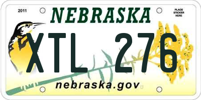 NE license plate XTL276