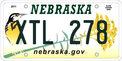 NE license plate XTL278