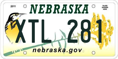 NE license plate XTL281