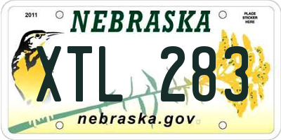 NE license plate XTL283
