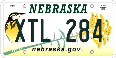 NE license plate XTL284