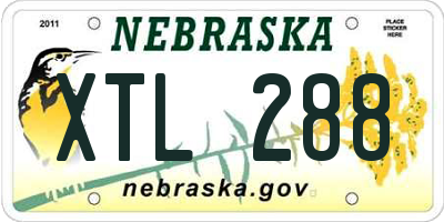 NE license plate XTL288