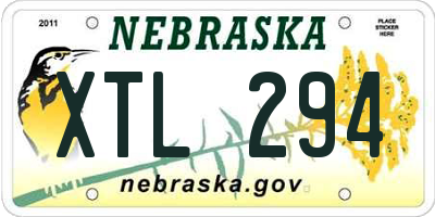 NE license plate XTL294