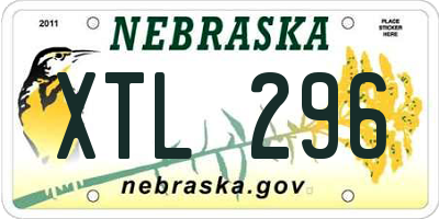 NE license plate XTL296