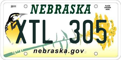 NE license plate XTL305