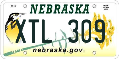NE license plate XTL309