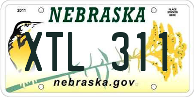 NE license plate XTL311