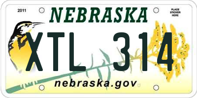 NE license plate XTL314