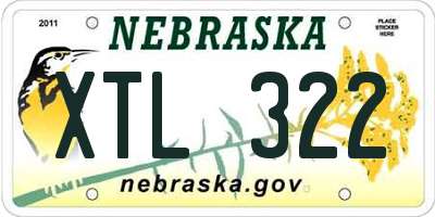 NE license plate XTL322