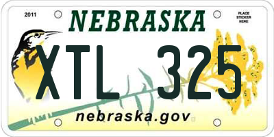 NE license plate XTL325