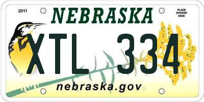 NE license plate XTL334