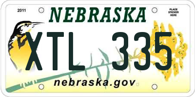 NE license plate XTL335