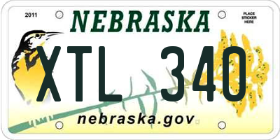 NE license plate XTL340