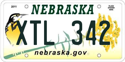 NE license plate XTL342