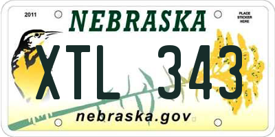 NE license plate XTL343