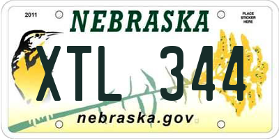 NE license plate XTL344