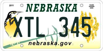 NE license plate XTL345