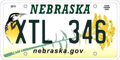 NE license plate XTL346