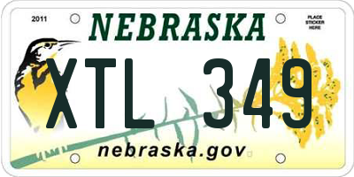 NE license plate XTL349