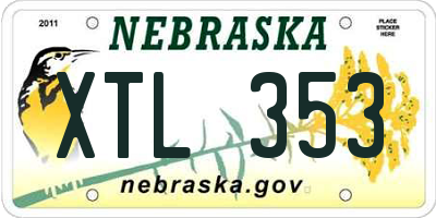NE license plate XTL353