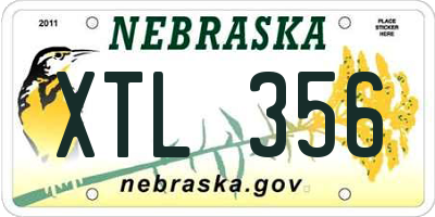 NE license plate XTL356