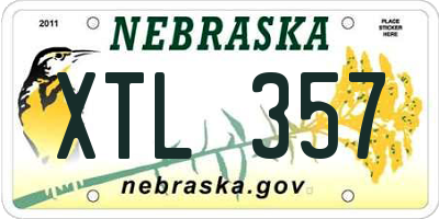 NE license plate XTL357