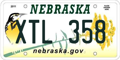 NE license plate XTL358