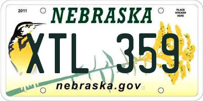 NE license plate XTL359