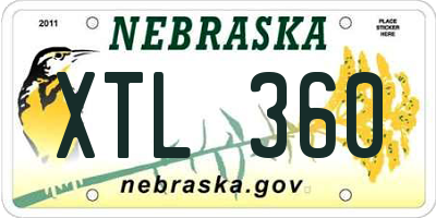 NE license plate XTL360