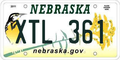 NE license plate XTL361