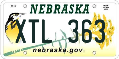 NE license plate XTL363