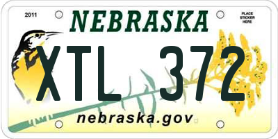 NE license plate XTL372