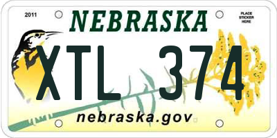 NE license plate XTL374
