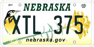 NE license plate XTL375