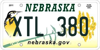 NE license plate XTL380