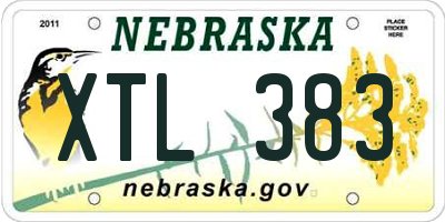 NE license plate XTL383