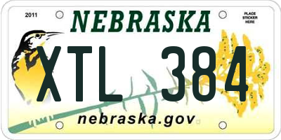 NE license plate XTL384