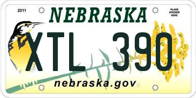 NE license plate XTL390