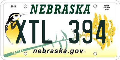 NE license plate XTL394