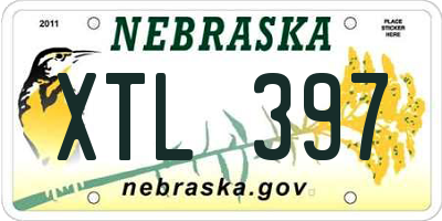 NE license plate XTL397