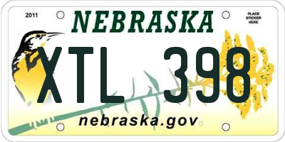 NE license plate XTL398