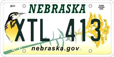 NE license plate XTL413