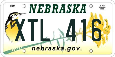 NE license plate XTL416